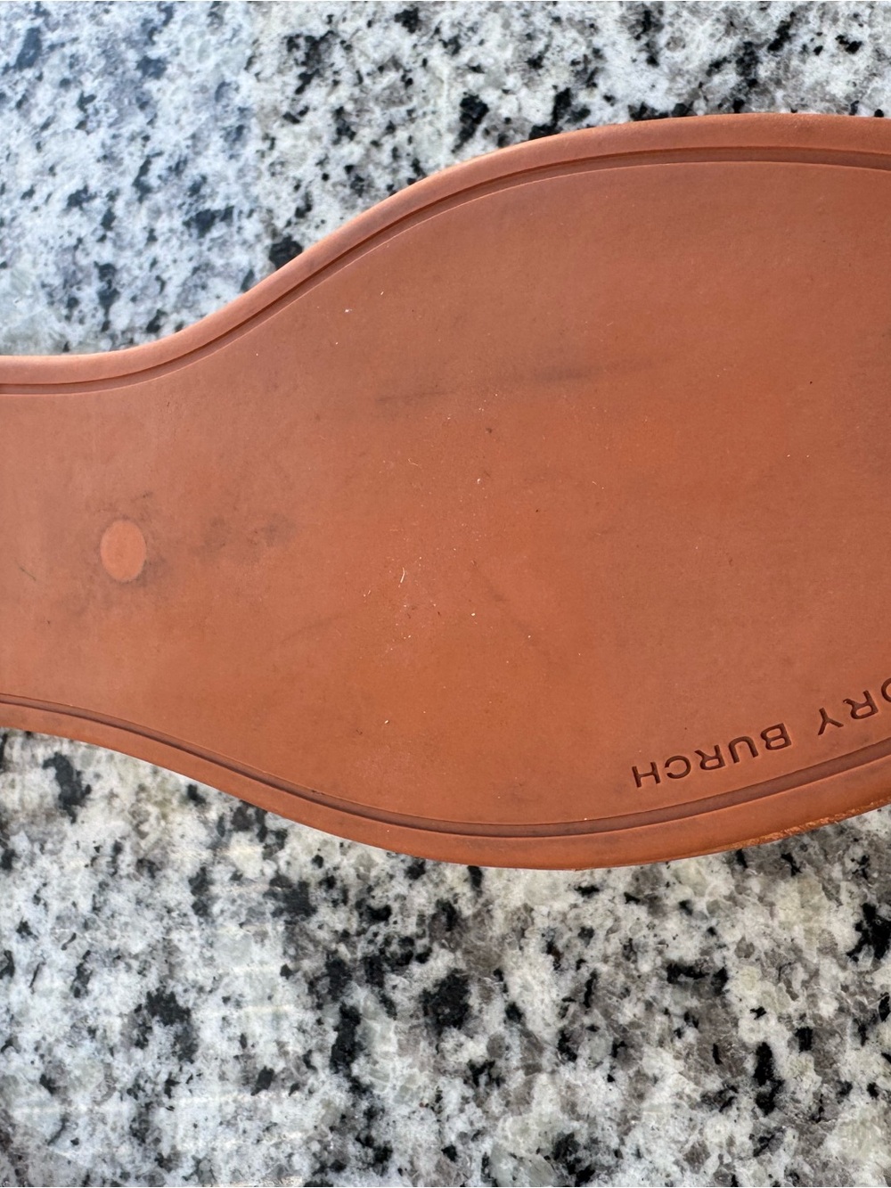 Tory Burch Cognac Leather Slide Sandals with Logo Accent - Picture 8 of 12